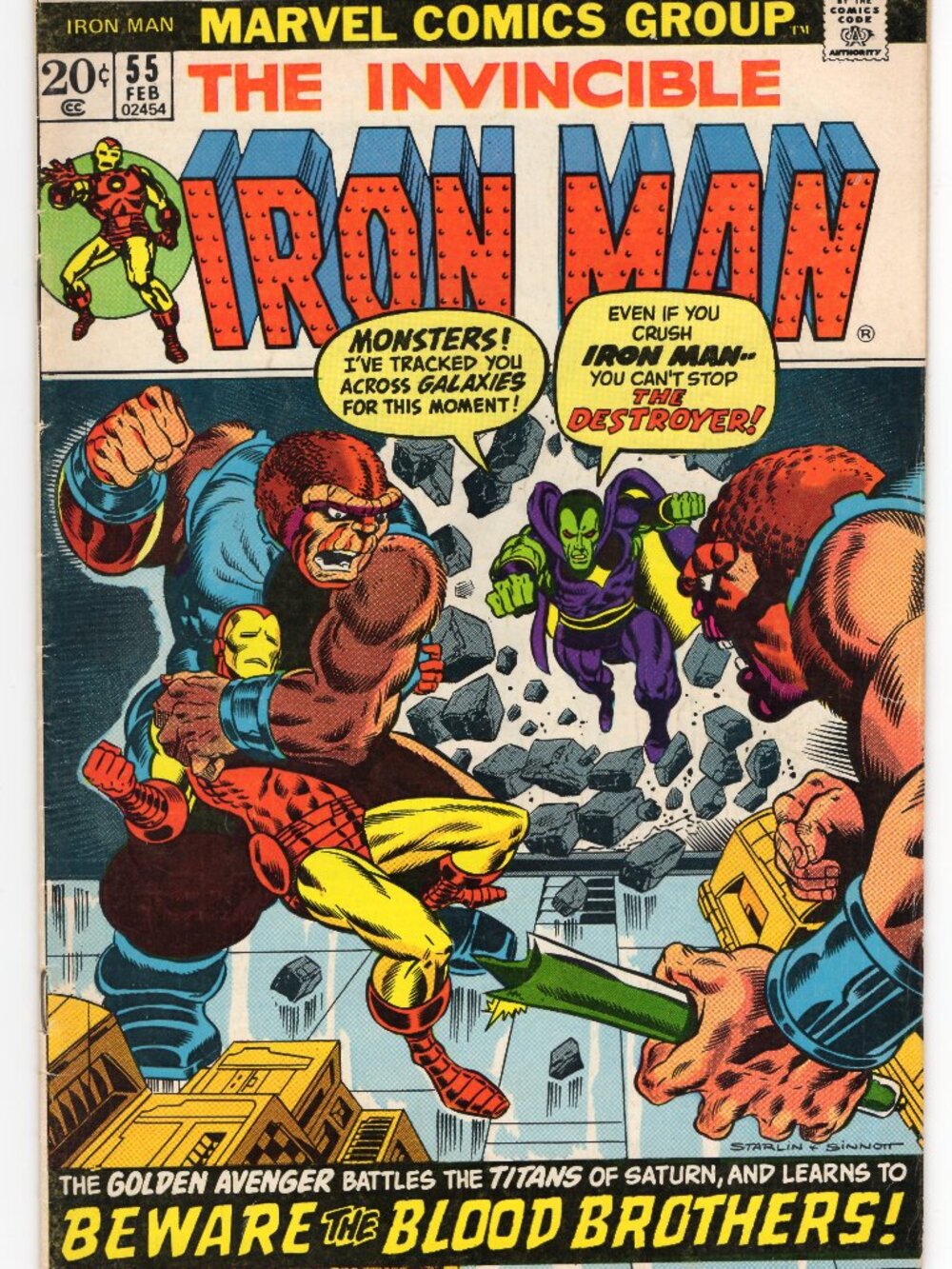 Iron Man #55 FN+ 1st Thanos Drax Starfox Blood Brothers Marvel 1973 Key